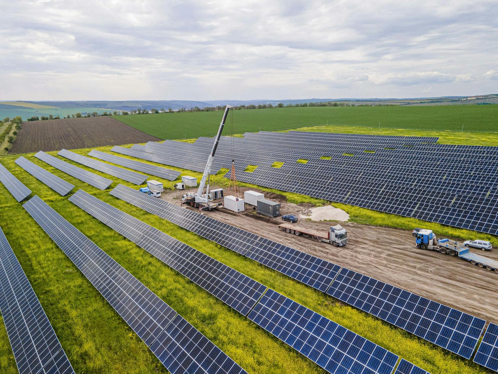 Solar power plant under construction